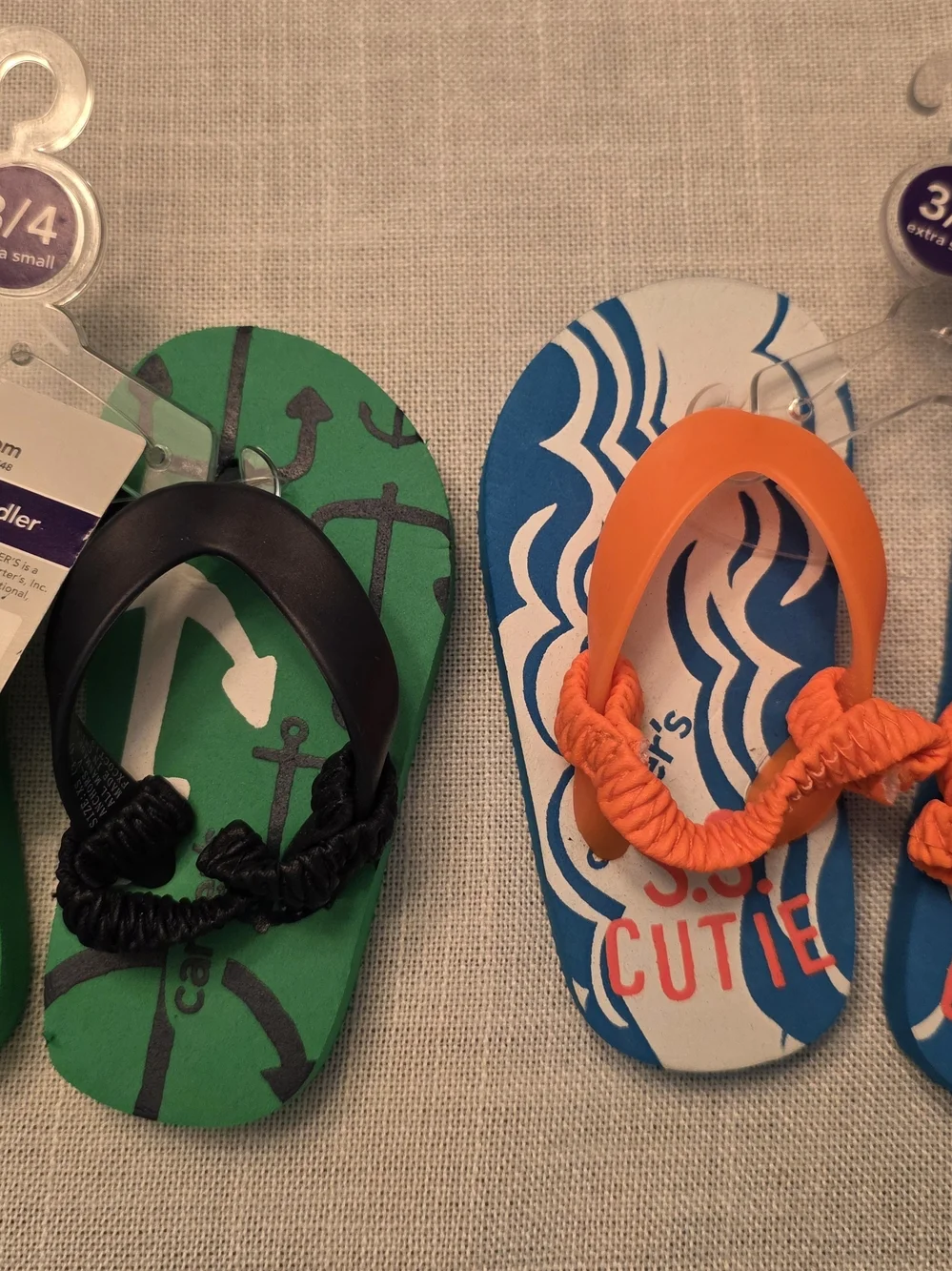 Carter's Baby/Toddler Flip Flops. Two Pair. NEW!